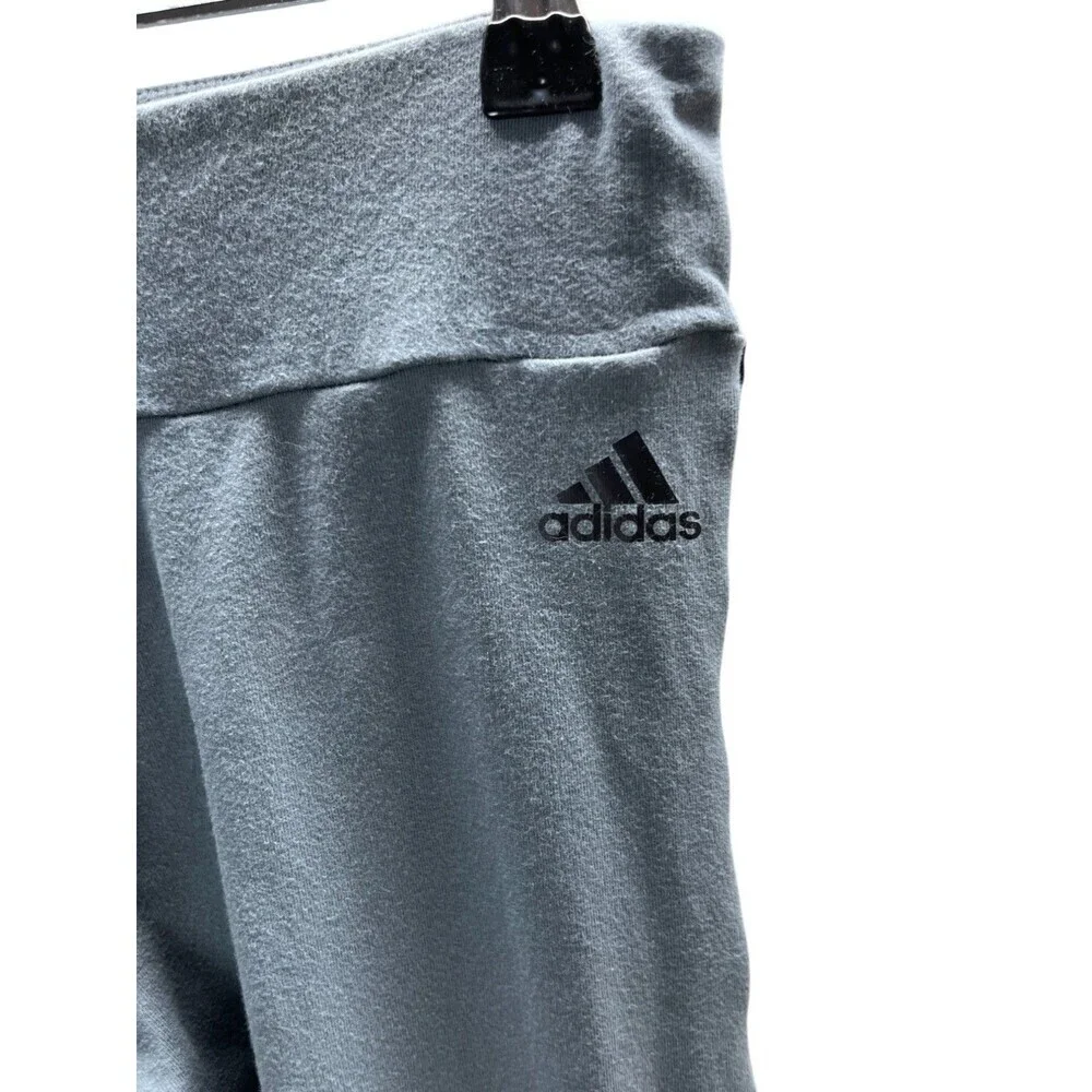 Adidas Gray White Leggings Small Women's Size Stripes Athletic Gym Walking Pant
